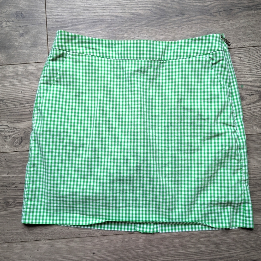 Ralph Lauren Green and White Gingham Skort